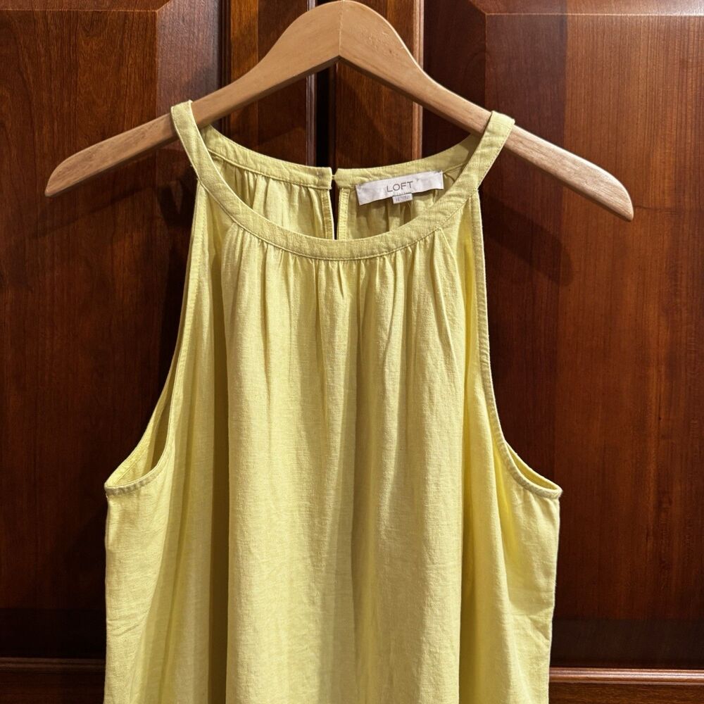 LOFT Yellow Linen Blend Eyelet Embroidered Sleeveless Tank Top NWT XL - Picture 7 of 16